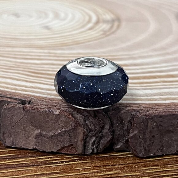 Murano Glass Fascinating Black Shimmer Bead Charm - Picture 5 of 6